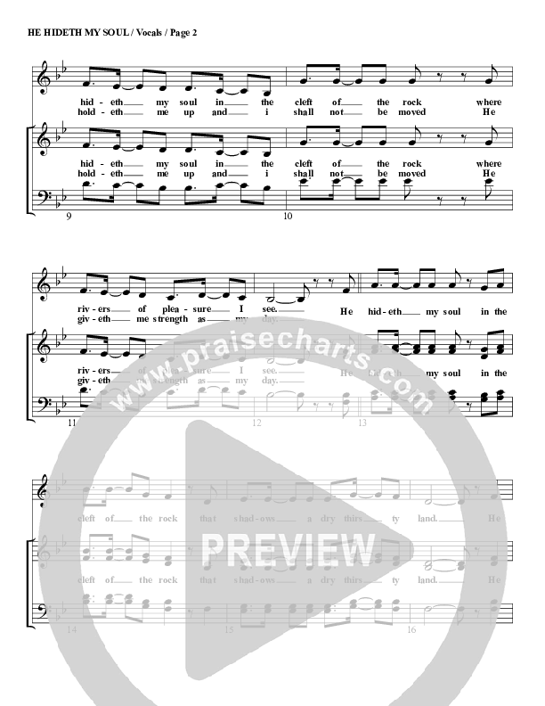 He Hideth My Soul Choir Sheet (G3 Worship)