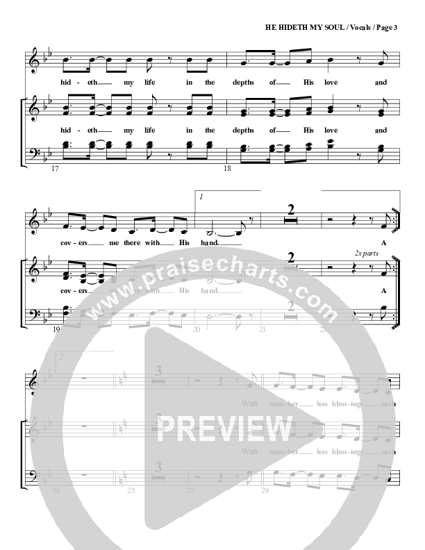He Hideth My Soul Choir Sheet (G3 Worship)