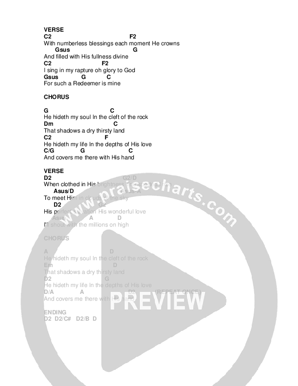 He Hideth My Soul Chord Chart (G3 Worship)