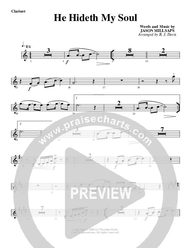 He Hideth My Soul Clarinet (G3 Worship)