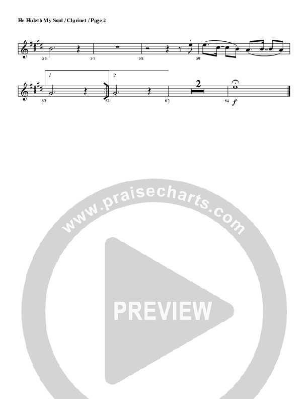 He Hideth My Soul Clarinet (G3 Worship)