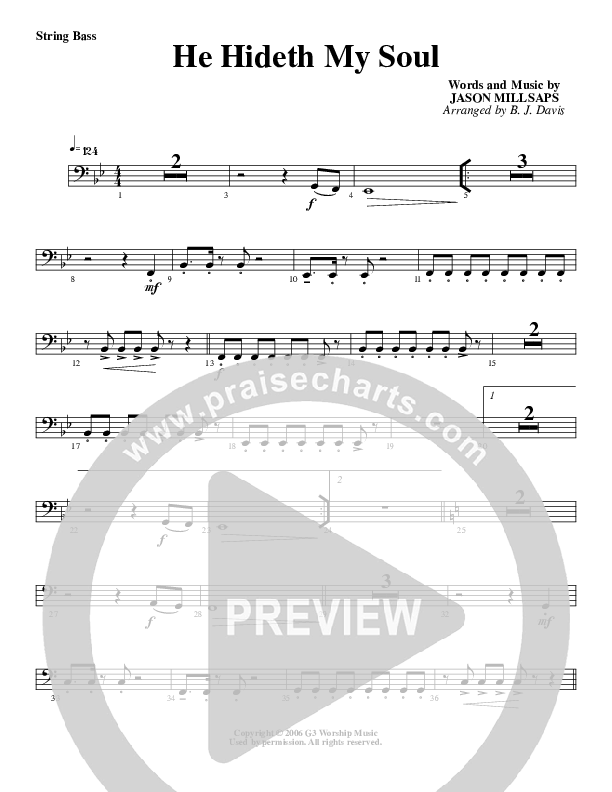 He Hideth My Soul Double Bass (G3 Worship)