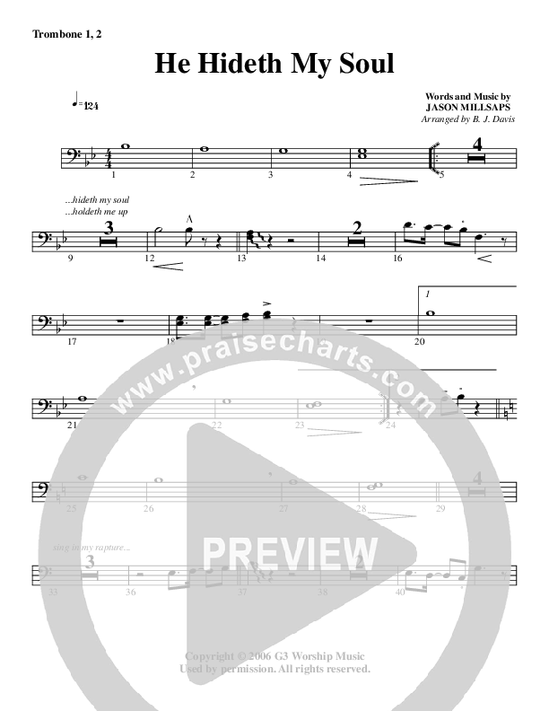 He Hideth My Soul Trombone 1/2 (G3 Worship)