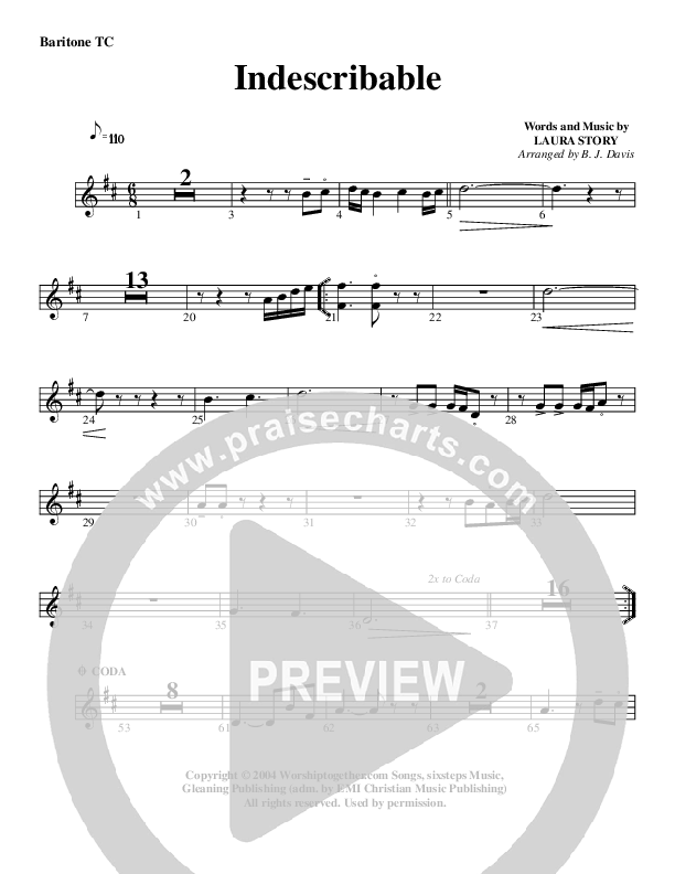 Indescribable Baritone TC (G3 Worship)