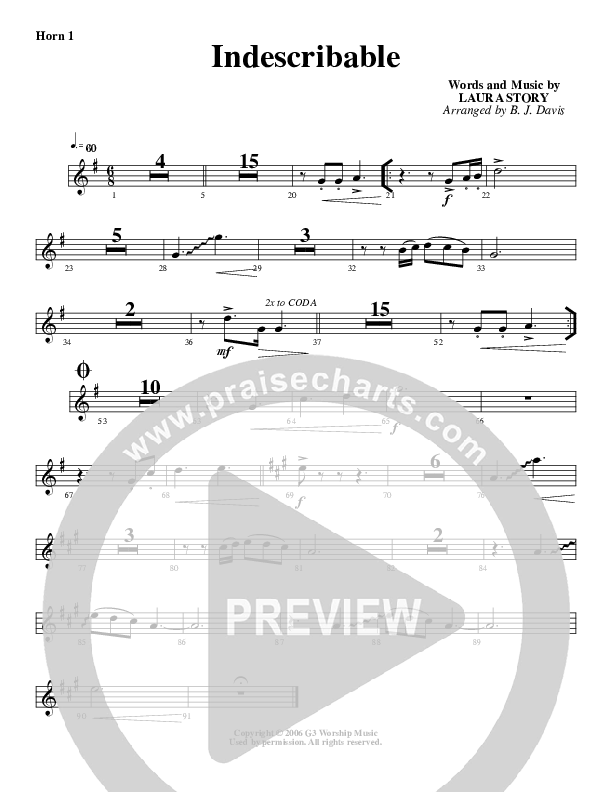Indescribable French Horn 1 (G3 Worship)
