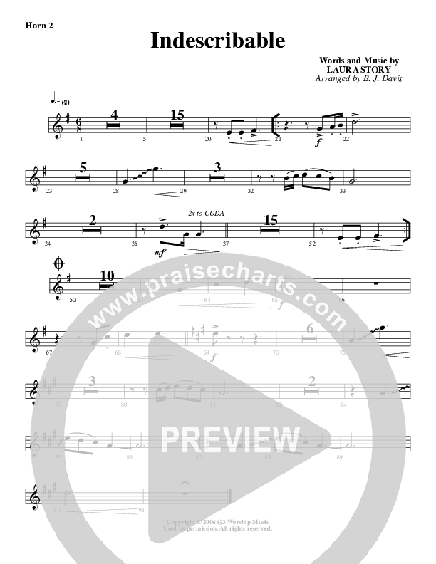 Indescribable French Horn 2 (G3 Worship)