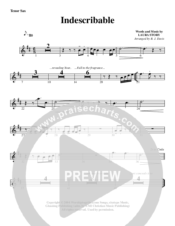 Indescribable Tenor Sax 2 (G3 Worship)