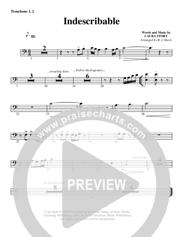 Indescribable Trombone 1/2 (G3 Worship)