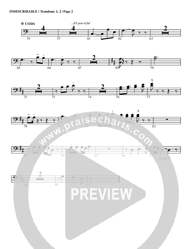 Indescribable Trombone 1/2 (G3 Worship)