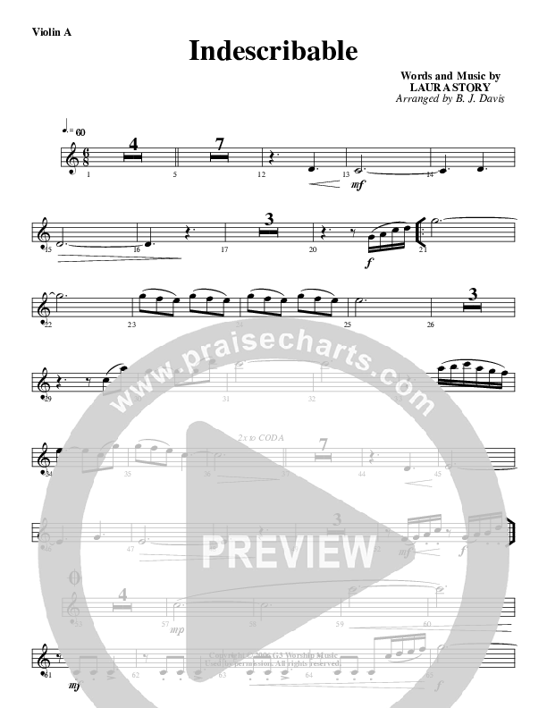 Indescribable Violin 1 (G3 Worship)