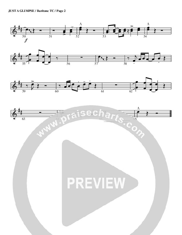 Just A Glimpse Baritone TC (G3 Worship)