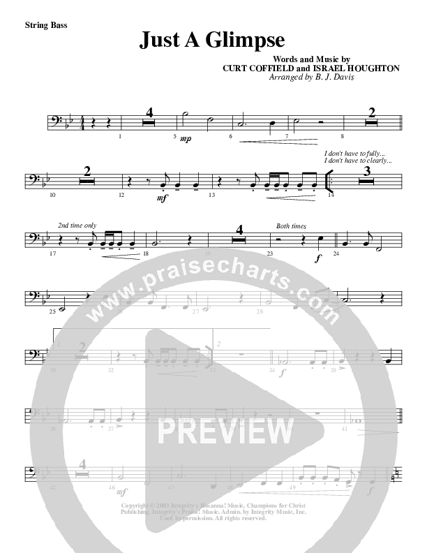 Just A Glimpse Double Bass (G3 Worship)