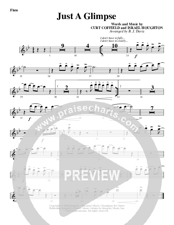 Just A Glimpse Flute (G3 Worship)