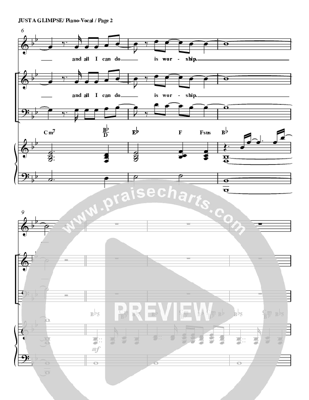 Just A Glimpse Lead & Piano (G3 Worship)