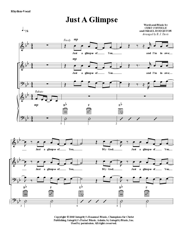 Just A Glimpse Rhythm/Vocal (G3 Worship)