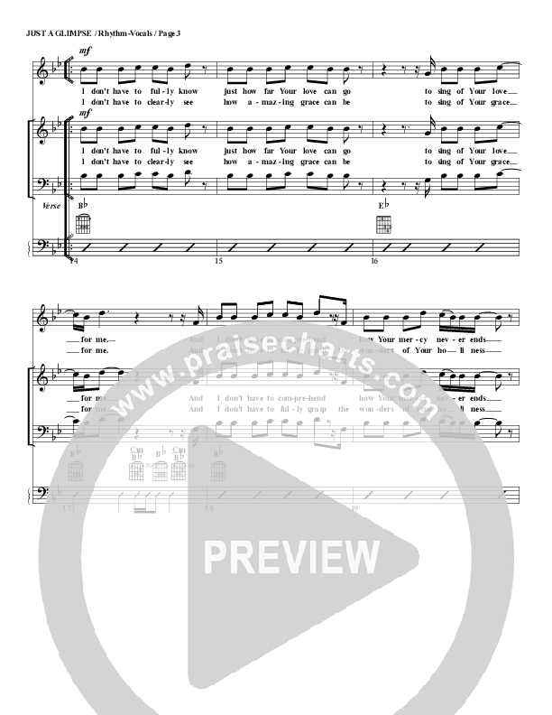Just A Glimpse Rhythm/Vocal (G3 Worship)