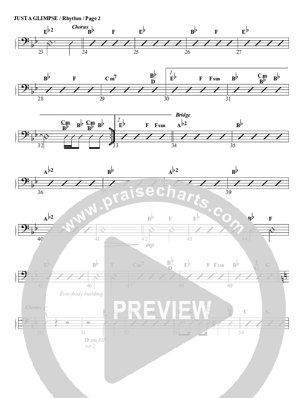 Just A Glimpse Rhythm Chart (G3 Worship)