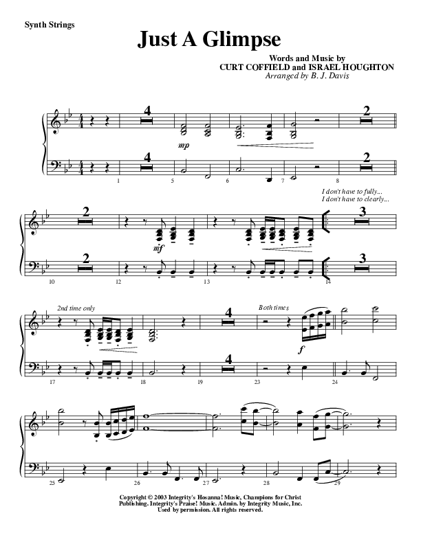 Just A Glimpse Synth Strings (G3 Worship)