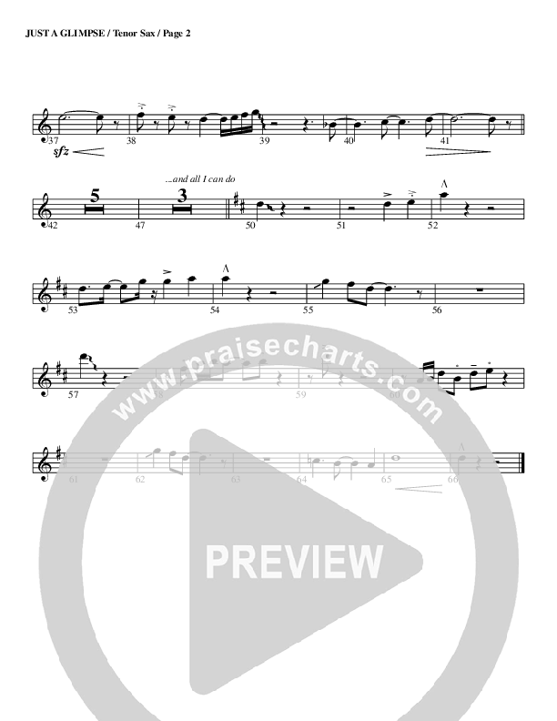 Just A Glimpse Tenor Sax 2 (G3 Worship)
