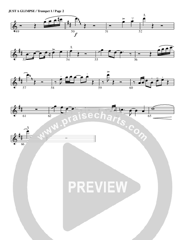 Just A Glimpse Trumpet 1 (G3 Worship)