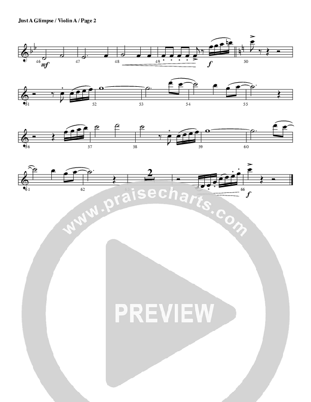 Just A Glimpse Violin 1 (G3 Worship)