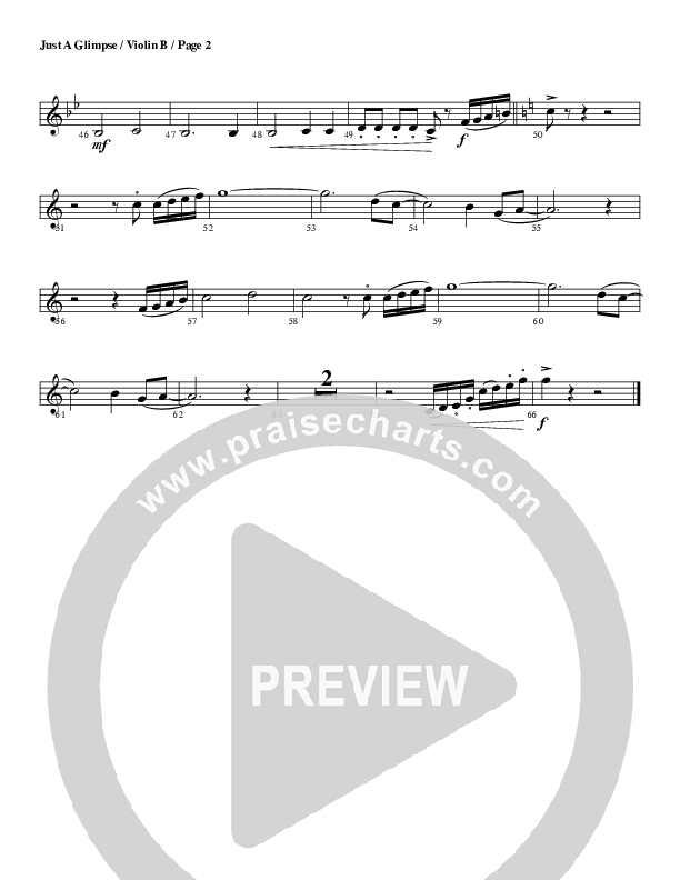 Just A Glimpse Violin 2 (G3 Worship)