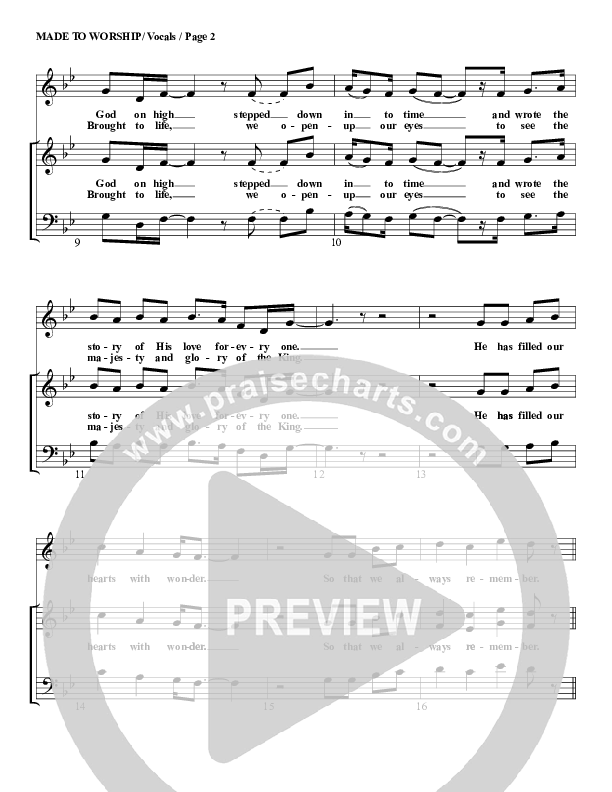 Made To Worship Choir Sheet (G3 Worship)