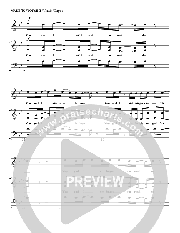 Made To Worship Choir Sheet (G3 Worship)