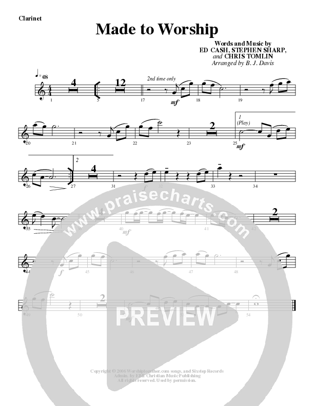 Made To Worship Clarinet (G3 Worship)
