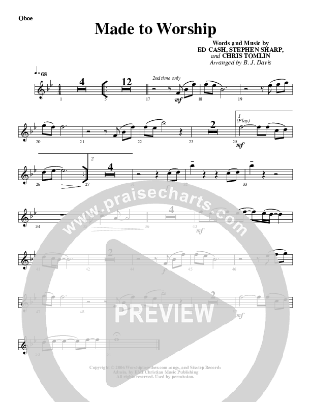Made To Worship Oboe (G3 Worship)