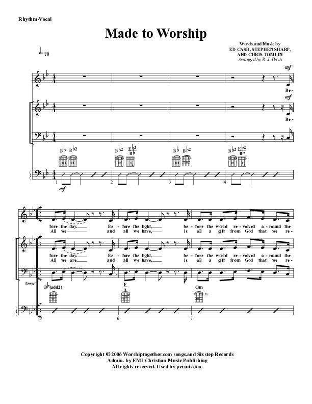 Made To Worship Rhythm/Vocal (G3 Worship)