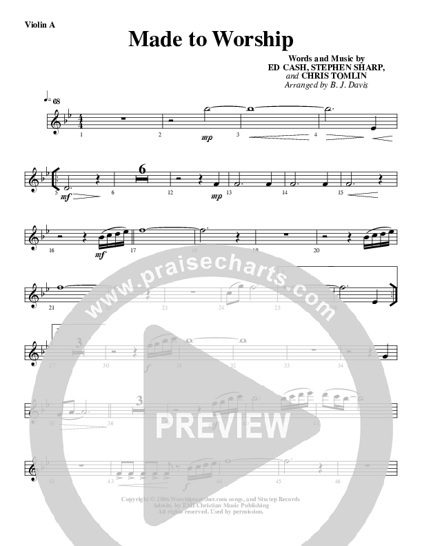Made To Worship Violin 1 (G3 Worship)
