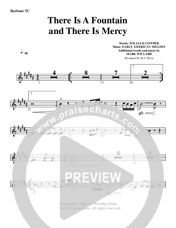There Is A Fountain Baritone TC (G3 Worship)