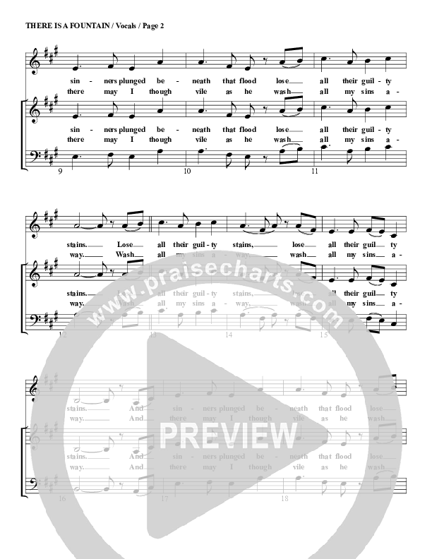 There Is A Fountain Choir Sheet (G3 Worship)
