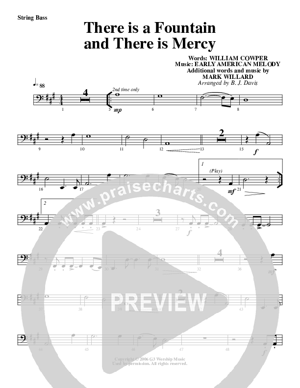 There Is A Fountain Double Bass (G3 Worship)