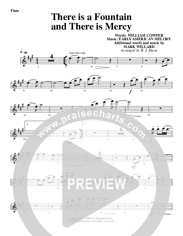 There Is A Fountain Flute (G3 Worship)