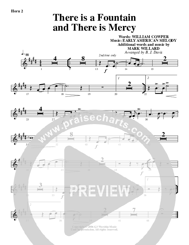 There Is A Fountain French Horn 2 (G3 Worship)