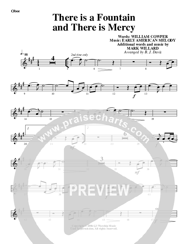 There Is A Fountain Oboe (G3 Worship)