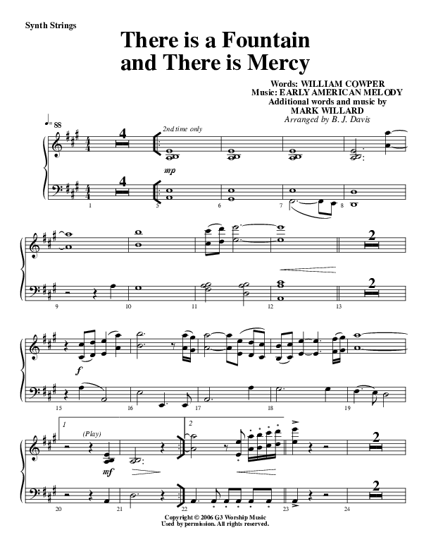 There Is A Fountain Synth Strings (G3 Worship)