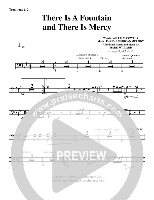 There Is A Fountain Trombone 1/2 (G3 Worship)