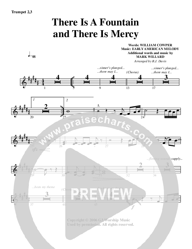 There Is A Fountain Trumpet 2/3 (G3 Worship)