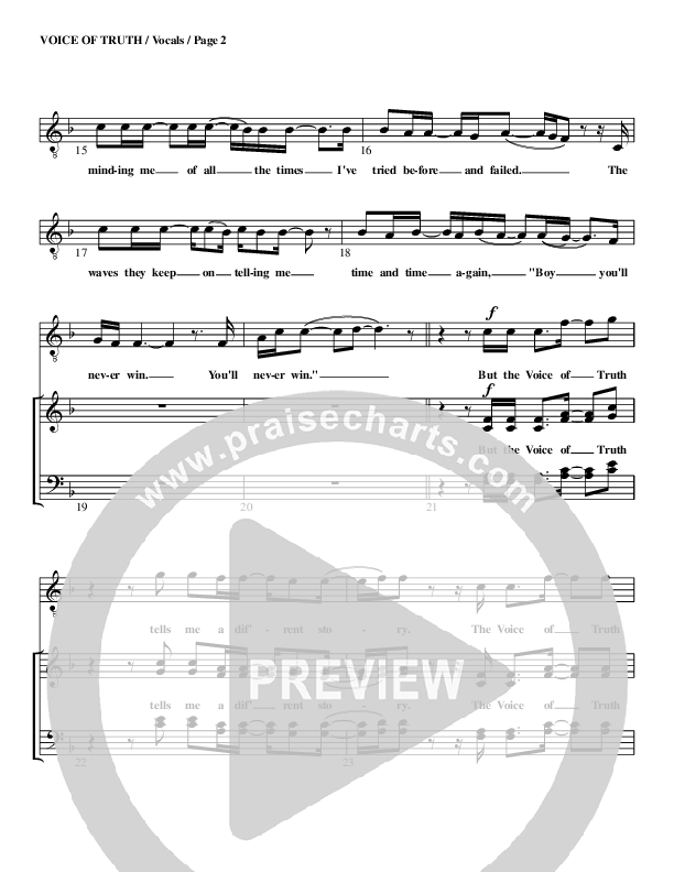 Voice of Truth Choir Sheet (SATB) (Print Only) (G3 Worship)