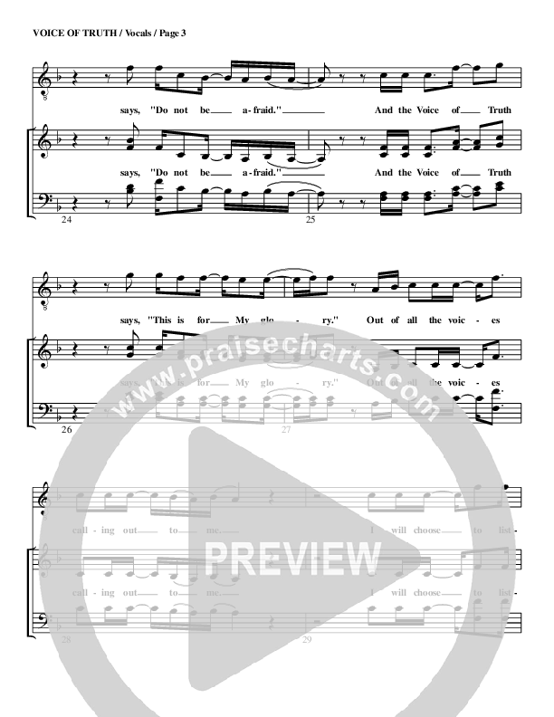 Voice of Truth Choir Sheet (SATB) (Print Only) (G3 Worship)