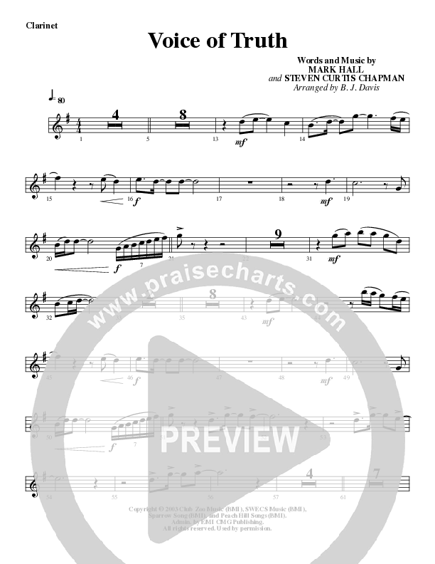 Voice of Truth Clarinet (G3 Worship)