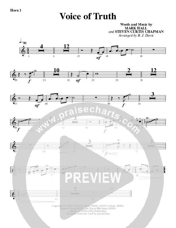 Voice of Truth French Horn 1 (G3 Worship)