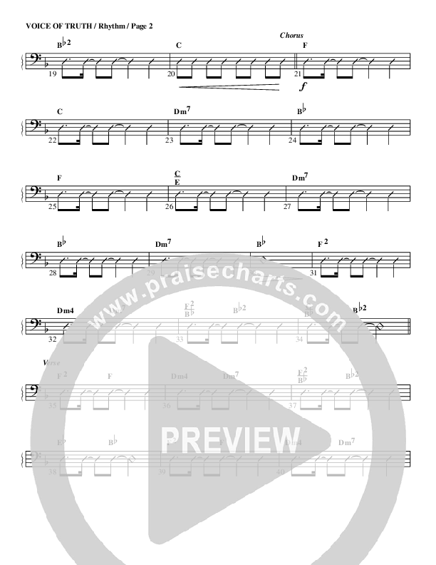 Voice of Truth Rhythm Chart (Print Only) (G3 Worship)