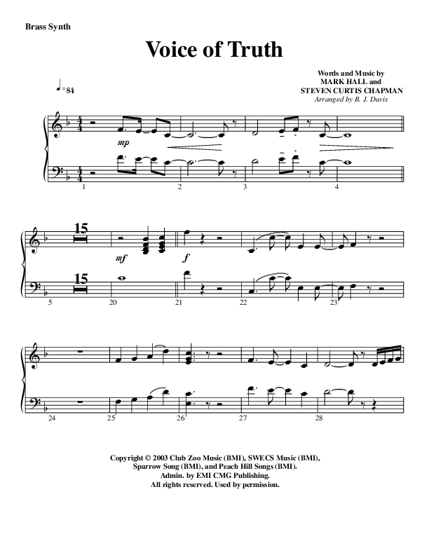 Voice of Truth Synth Brass (G3 Worship)