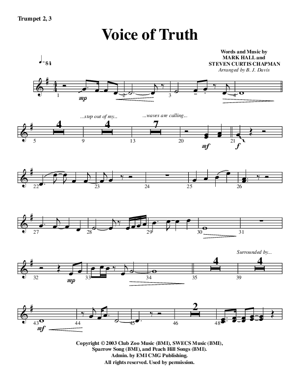 Voice of Truth Trumpet 2/3 (G3 Worship)