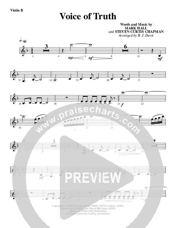 Voice of Truth Violin 2 (G3 Worship)