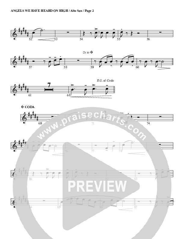 Angels We Have Heard On High Alto Sax (G3 Worship)